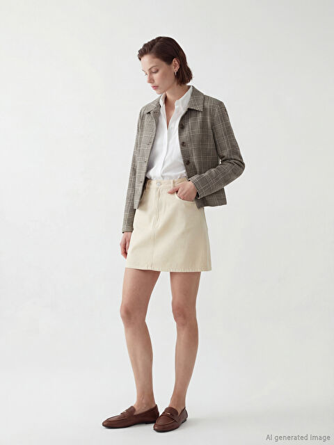 LCW Vision Woman ECRU Denim Skirt