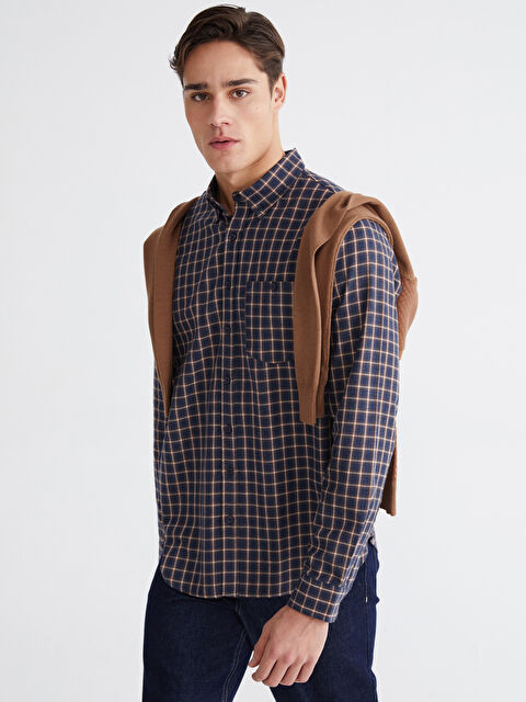 LCWAIKIKI Classic რეგულარული რეგულარული პლედი გაბარდინის მამაკაცების პერანგი - S6HJ20Z8-LLQ