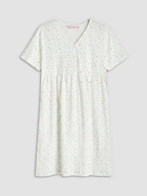 LCW DREAM V Yaka Çiçekli Hamile Gecelik