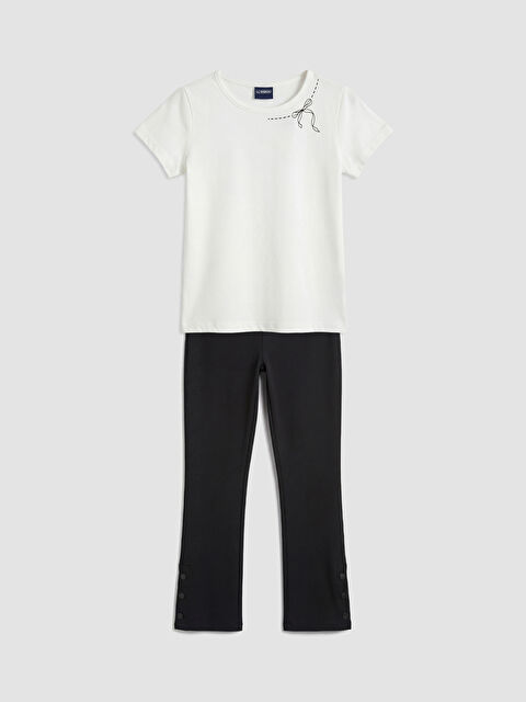 LC WAIKIKI Kız Çocuk Baskılı Tişört ve Tayt - S6HJ49Z4-CVL