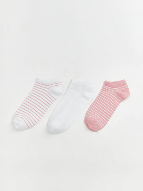 LCW ECO Çizgili Kadın Patik Çorap 3'lü - S6HJ61Z8-LJX