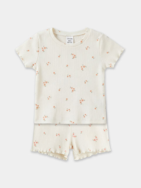 LCW baby Floral-Print Crew Neck Baby Girl Blouse and Leggings Set - S6HJ98Z1-LFC