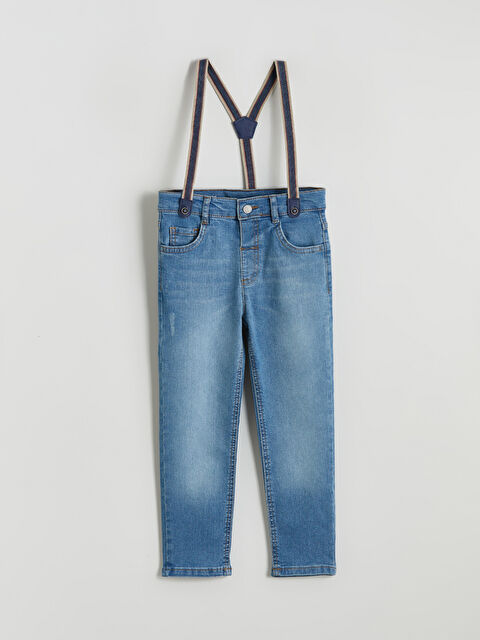 LCW Kids Askılı Beli Lastikli Erkek Çocuk Jean Pantolon - S6HK03Z1-H45