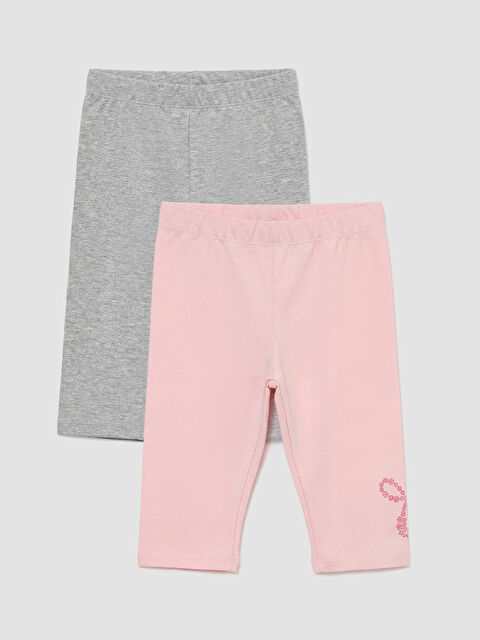 LCW ECO Fiyonk Detaylı Kız Çocuk Tayt 2'li - S6HK13Z1-FLX