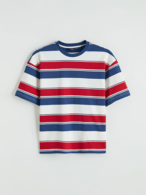 XSIDE Bisiklet Yaka Çizgili Erkek Tişört - S6HL45Z8-LJE