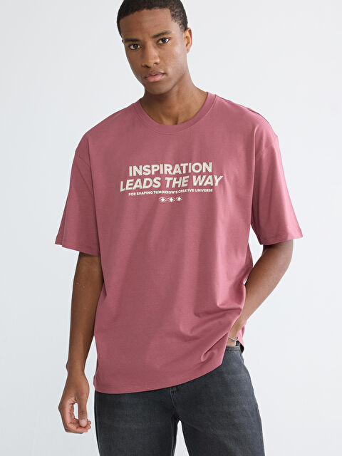 XSIDE Bisiklet Yaka Baskılı Erkek Tişört - S6HL55Z8-2OL