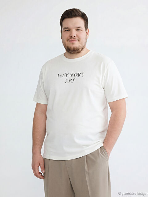 XSIDE Bisiklet Yaka Baskılı Penye Erkek Tişört - S6HL57Z8-R9J