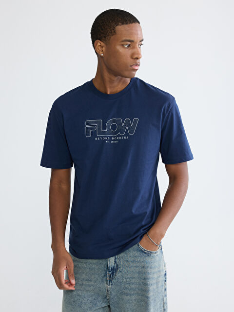 XSIDE Bisiklet Yaka NYC Baskılı Penye Erkek Tişört - S6HL60Z8-2OQ