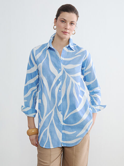 LCW EVERYDAY Floral Poplin Women's Shirt Tunic - S6HM00Z8-LQQ