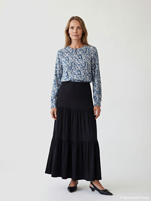 LCW Grace Beli Lastikli Katkat Etek - S6HM51Z8-CVL