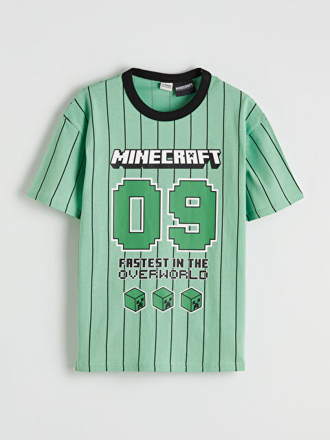 LCW Kids Crew Neck Minecraft Printed Boys' T-Shirt