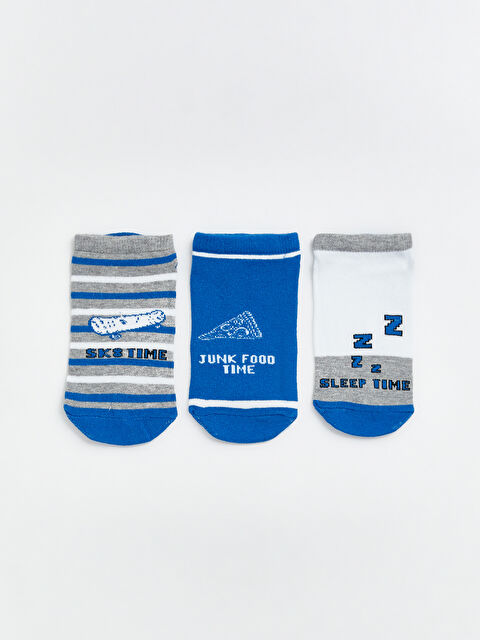 LCW Kids Desenli Erkek Çocuk Patik Çorap 3'lü - S6HN39Z4-CT3