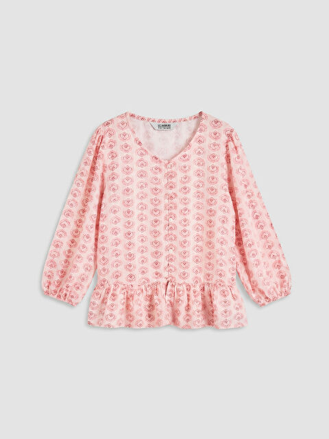 LCW Kids Fırfırlı Desenli Kız Çocuk Gömlek - S6HN45Z4-LT9