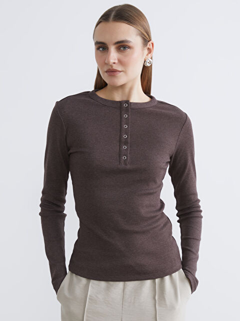 LCWAIKIKI Classic Bisiklet Yaka Fitilli Kadın Body - S6HN55Z8-D3G