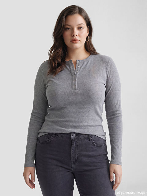 LCWAIKIKI Classic Women's Ribbed Bodysuit with a Crew Neck - S6HN55Z8-D3A