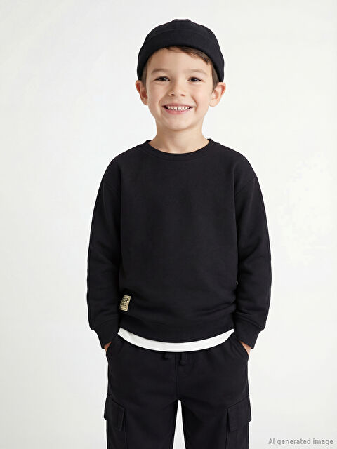 LCW Kids Uzun Kollu Bisiklet Yaka Erkek Çocuk Tişört - S6HN59Z1-CVL