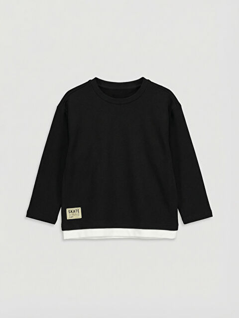 LCW Kids Uzun Kollu Bisiklet Yaka Erkek Çocuk Tişört - S6HN59Z1-CVL