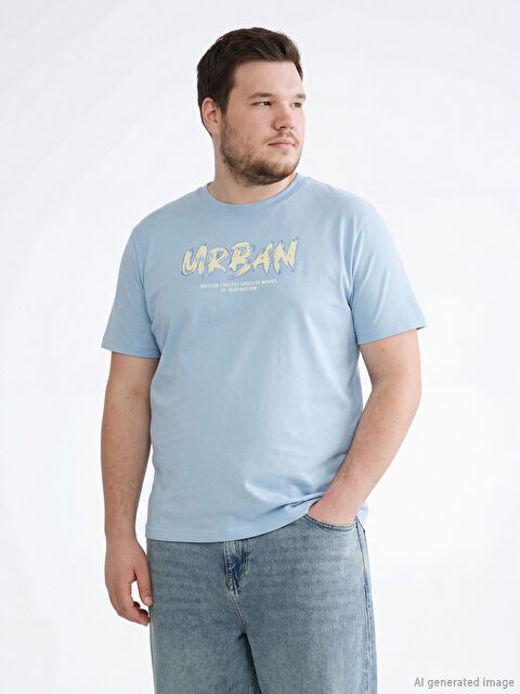 XSIDE Bisiklet Yaka Baskılı Penye Erkek Tişört - S6HN75Z8-26A