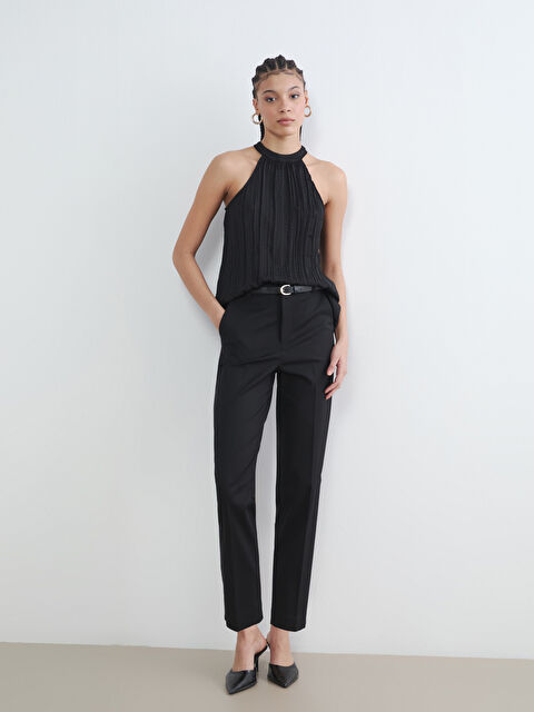 LCW Vision Belted Carrot Fit Women's Fabric Trousers