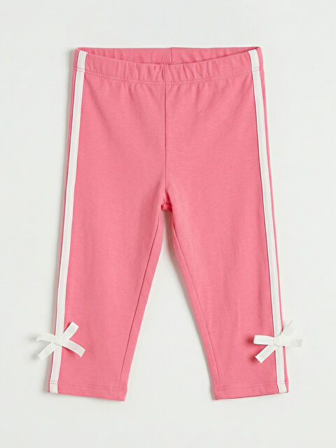 LCW Kids Yanları Şeritli Fiyonk Detaylı Kız Çocuk Tayt - S6HO70Z1-GQW