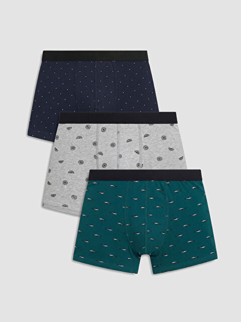 LC WAIKIKI Pamuklu Esnek Erkek 3'lü Boxer