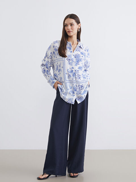 LCW Vision Beli Lastikli Geniş Paça Kadın Pantolon - S6HO93Z8-ZJB