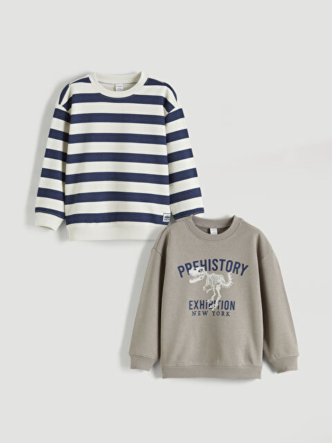 LCW Kids Baskılı Erkek Çocuk Sweatshirt 2'li - S6HP00Z1-GE9