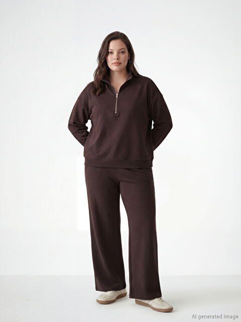 LCW Comfort Beli Lastikli Geniş Paça Kadın Eşofman Altı