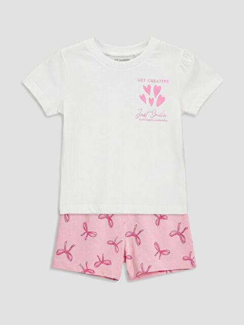 LCW baby Printed Baby Girls' T-Shirt and Shorts - S6HR38Z1-FFB