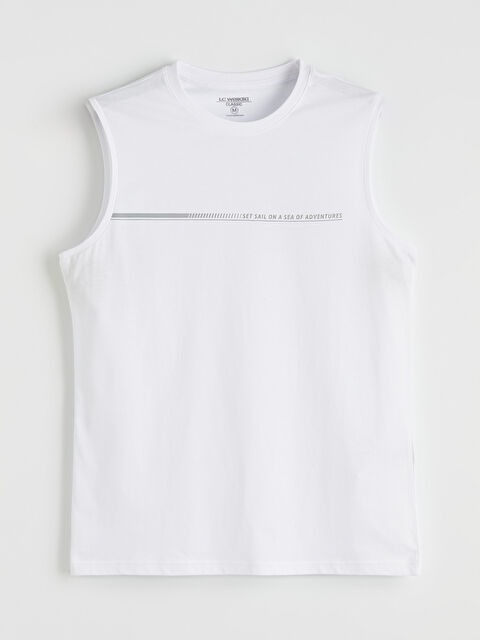 LCWAIKIKI Classic Bisiklet Yaka Baskılı Erkek Kolsuz Tişört - S6HR63Z8-Q6K