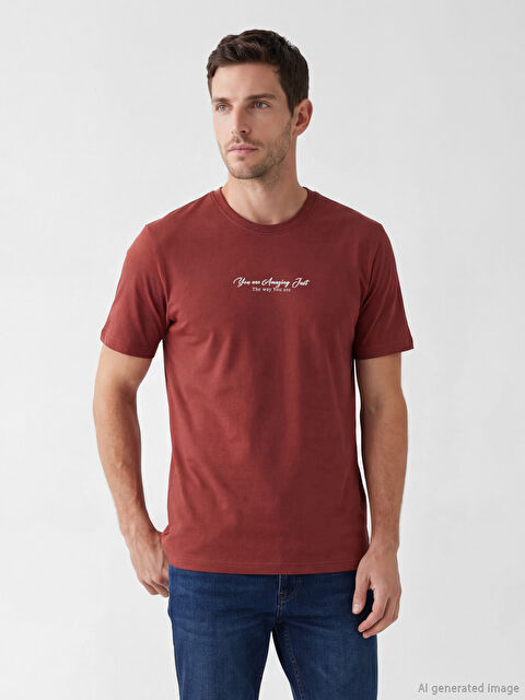 LCWAIKIKI Classic تي شيرت رجالي مطبوع بياقة دائرية