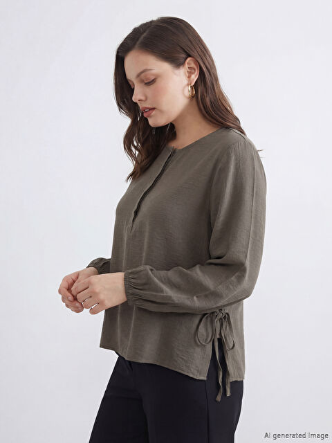 LCW EVERYDAY Bisiklet Yaka Dokulu Bluz