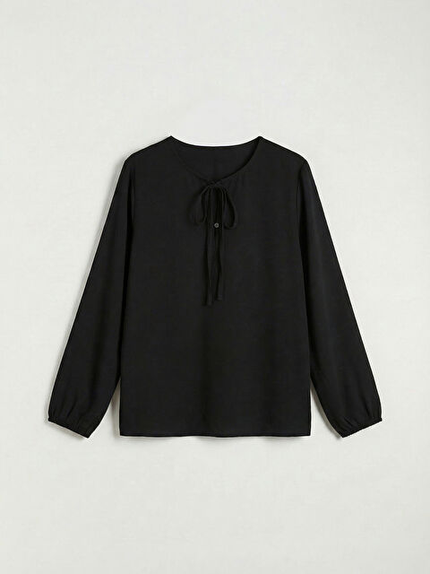 LCWAIKIKI Classic Bağlamalı Yaka Bluz - S6HS01Z8-CVL