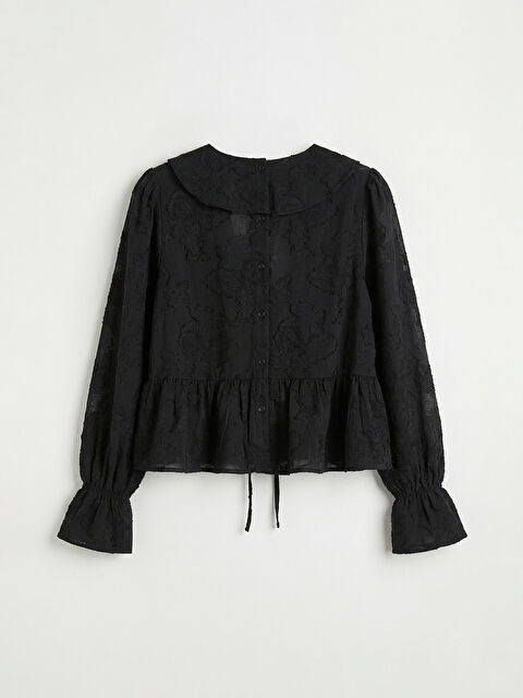 LCWAIKIKI Classic V Yaka Desenli Fırfırlı Bluz	 - S6HS12Z8-CVL