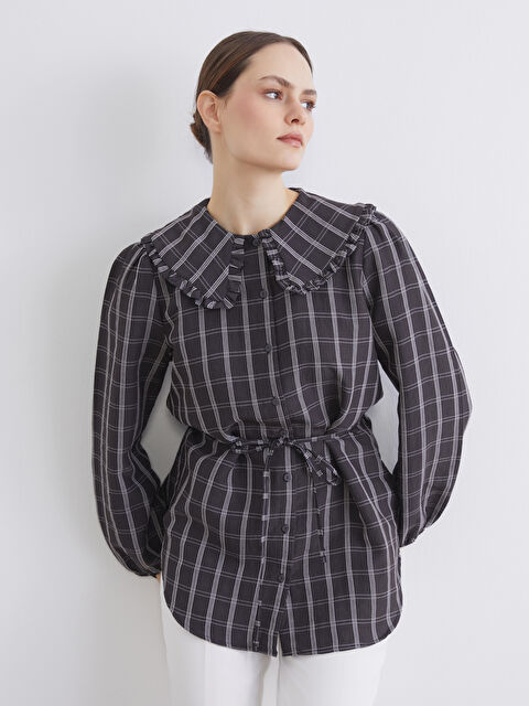 LCWAIKIKI Classic Bebe Yaka Ekose Kadın Gömlek Tunik - S6HS36Z8-LKN