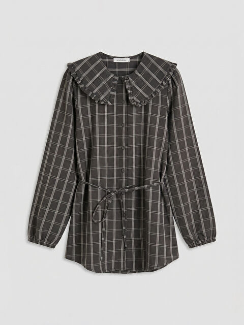 LCWAIKIKI Classic Bebe Yaka Ekose Kadın Gömlek Tunik - S6HS36Z8-LKN