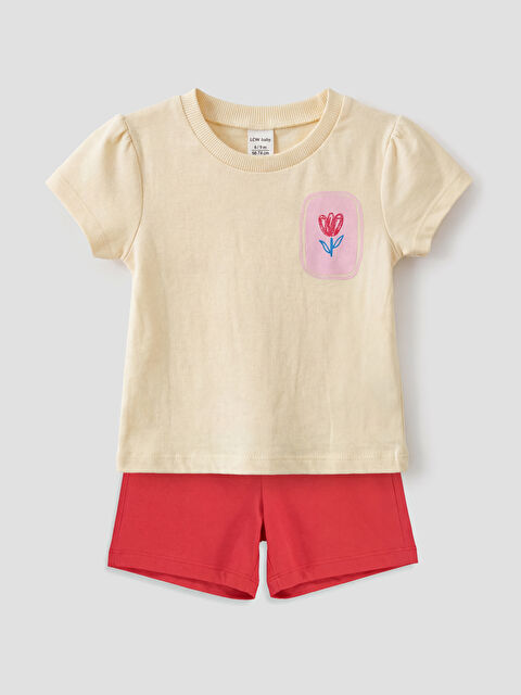 LCW baby Printed Baby Girls' T-Shirt and Shorts - S6HS37Z1-FDU