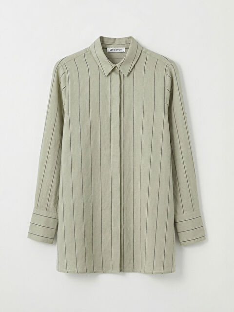 LCWAIKIKI Classic Çizgili Modal Karışımlı Kadın Gömlek Tunik - S6HS51Z8-LFT