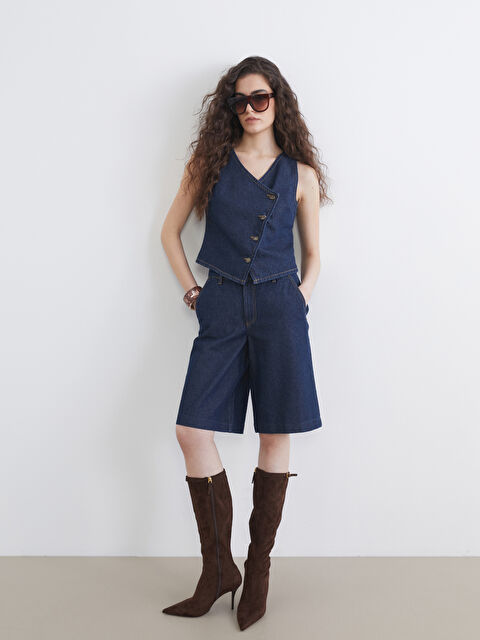 LCW Vision INDIGO Teksas šorts Žena - S6HT12Z8-309