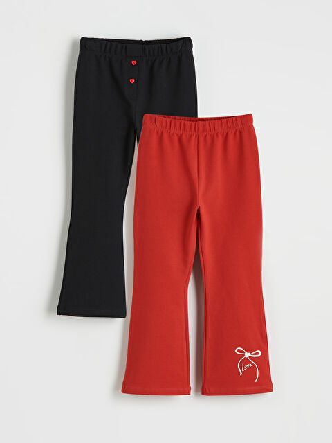 LCW baby Fiyonklu İspanyol Paça Kız Çocuk Tayt 2'li - S6HT31Z1-CVL