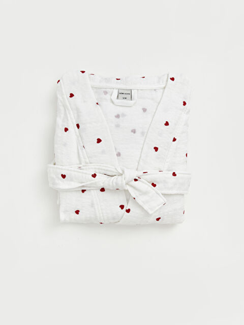 LCW HOME Kalp Desenli Kadın Bornoz