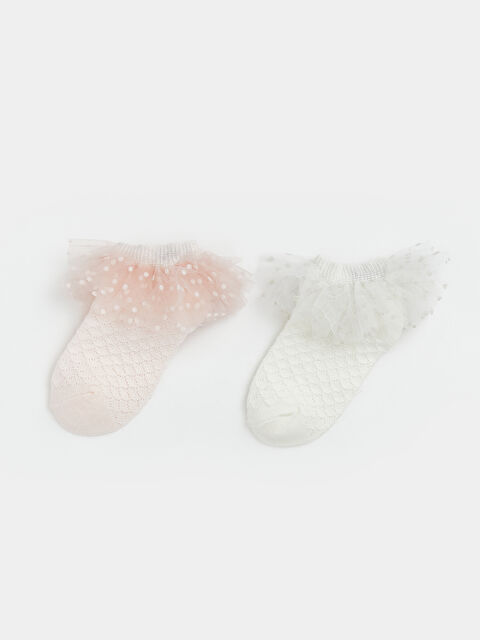 LCW baby Chaussettes d'entraînement à volants pour bébé fille Lot de 2 - S6HT79Z1-JM1