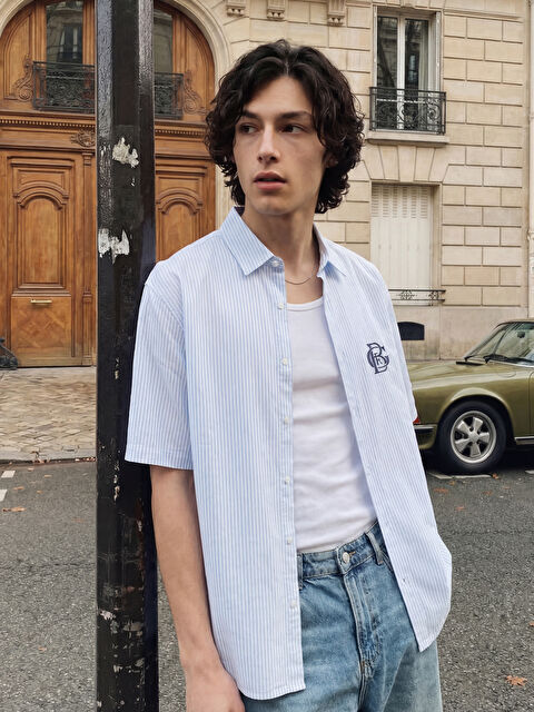 XSIDE მამაკაცები მუქი ლურჯი პერანგი - S6HT82Z8-LGS