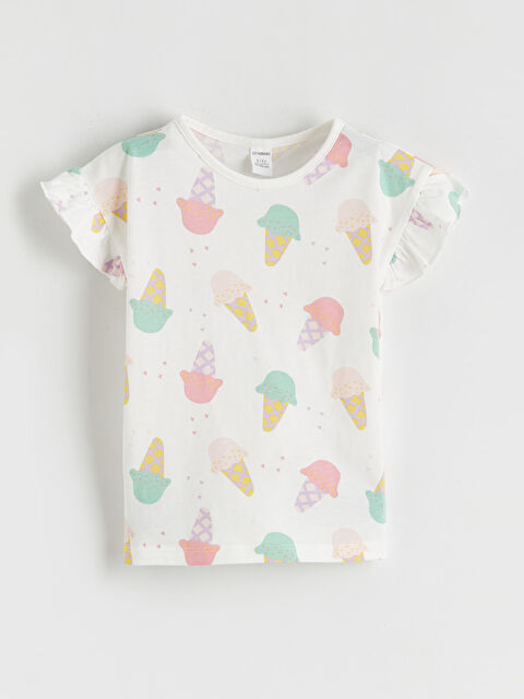 LCW ECO Fırfırlı Kız Çocuk Tişört - S6HT93Z1-LRA