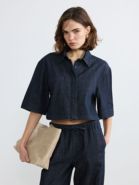 LCW Vision Woman INDIGO Denim Shirt - S6HU39Z8-309