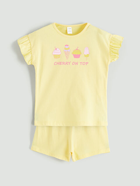 LC WAIKIKI Baskılı Kız Çocuk Tişört ve Şort - S6HU52Z1-FTK