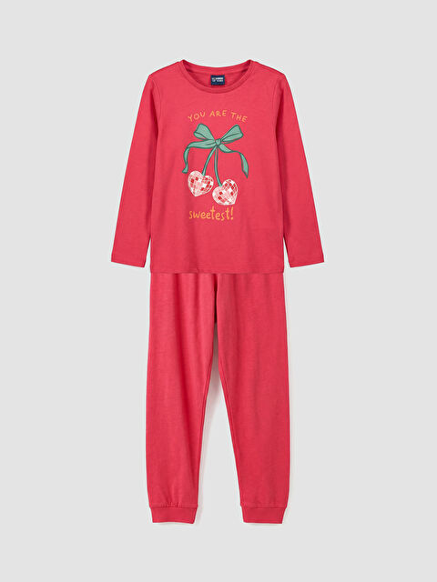 LCW ECO Bisiklet Yaka Baskılı Kız Çocuk Pijama Takımı - S6HU67Z4-GXQ