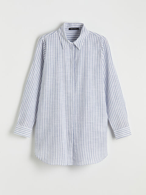 LCWAIKIKI Classic Çizgili Kadın Gömlek Tunik - S6HU68Z8-LEN