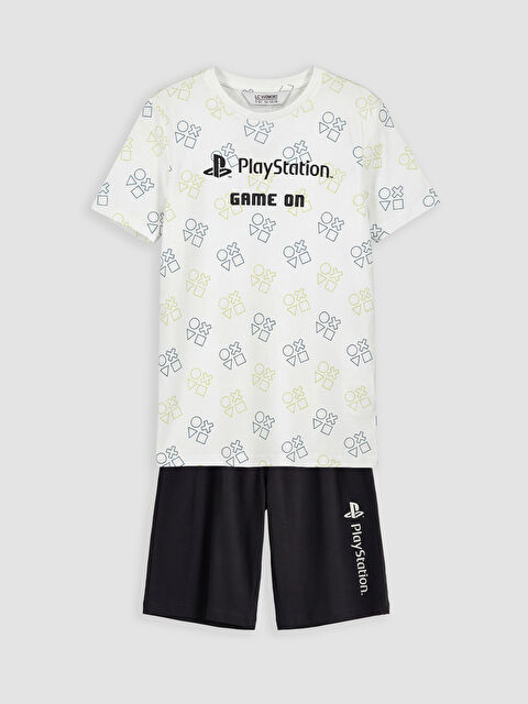 LCW Kids Playstation Baskılı Erkek Çocuk Şortlu Pijama Takımı - S6HU99Z4-LU7