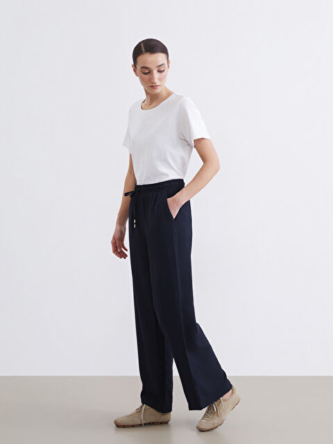 LCW Modest Textured Women's Trousers with Elastic Waistband - S6HV16Z8-CUJ